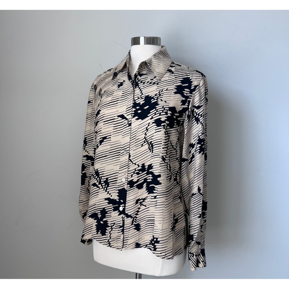 Rena Rowan Women's  100% Silk Button-Up‎ Blouse Size 12 Vintage - Picture 8 of 16